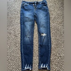 KanCan Dark Blue Distressed Skinny Jeans